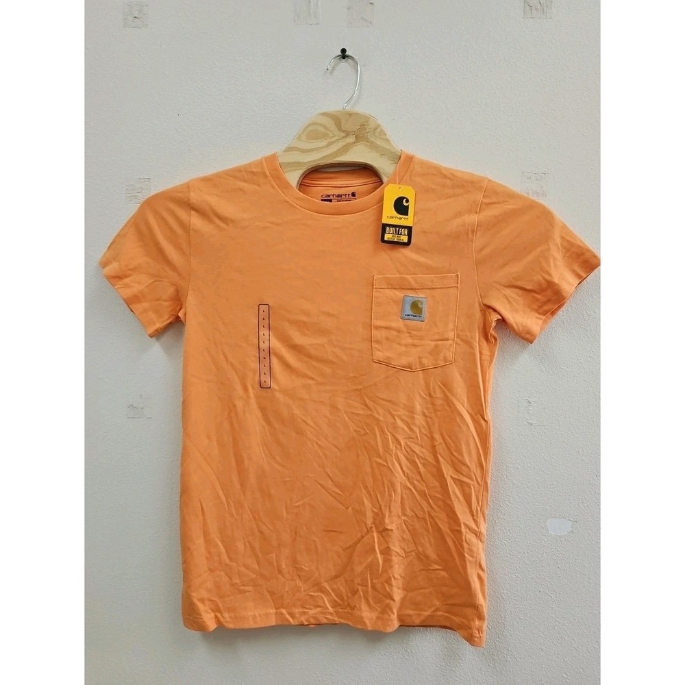 CARHARTT Youth Short Sleeve Pocket Tee T Shirt Large (14-16) Tangerine NWT